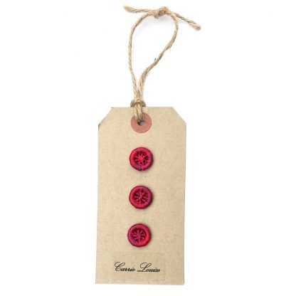3 Small Red, Pink and Purple Multicoloured Dorset Buttons