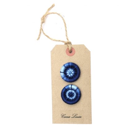 2 Large Dark Blue Variegated Dorset Buttons