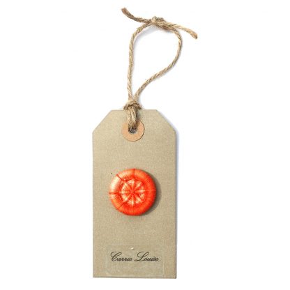 Large Orange Variegated Dorset Button