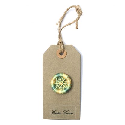 Large Green and Yellow Multicoloured Dorset Button