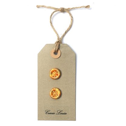 2 Small Orange and Yellow Variegated Dorset Buttons