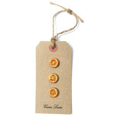 3 Small Orange and Yellow Variegated Dorset Buttons