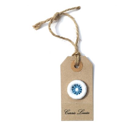 Medium Blue and White Dorset Daisy Button