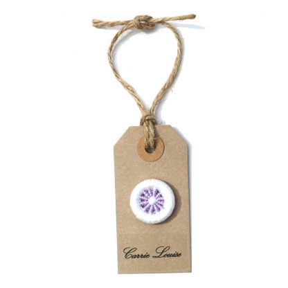Medium Purple and White Dorset Daisy Button