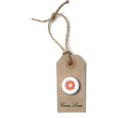 Medium Salmon and White Dorset Daisy Button