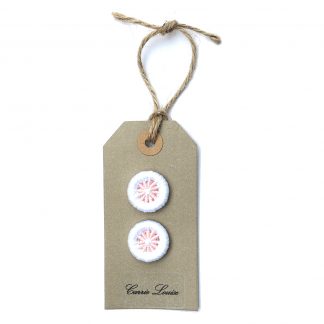 2 Medium Light Pink and White Dorset Daisy Buttons