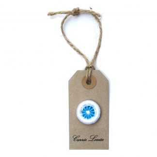 Medium Turquoise and White Dorset Daisy Button