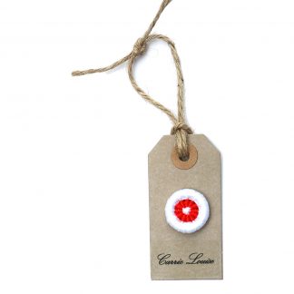 Medium Dark Orange and White Dorset Daisy Button
