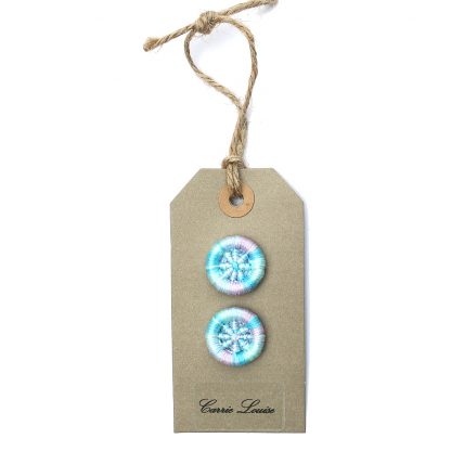 2 Medium Pale Blue and Purple Multicoloured Dorset Buttons