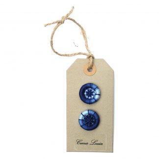 2 Medium Dark Blue Variegated Dorset Buttons