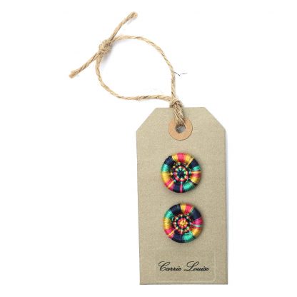 2 Medium Bright Multicoloured Dorset Buttons