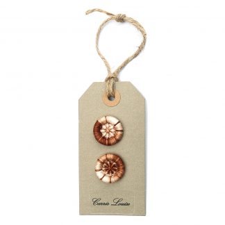 2 Medium Cream and Brown Variegated Dorset Buttons