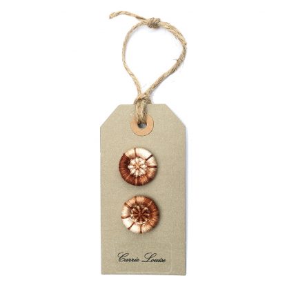 2 Medium Cream and Brown Variegated Dorset Buttons