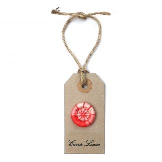 Medium Light Red Variegated Dorset Button