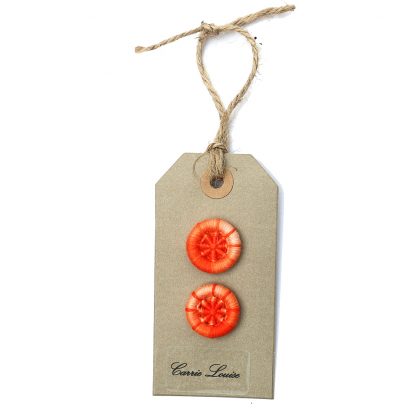 2 Medium Orange Variegated Dorset Buttons