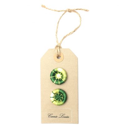 2 Medium Olive Green Variegated Dorset Buttons