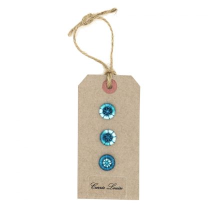 3 Small Turquoise Variegated Dorset Buttons