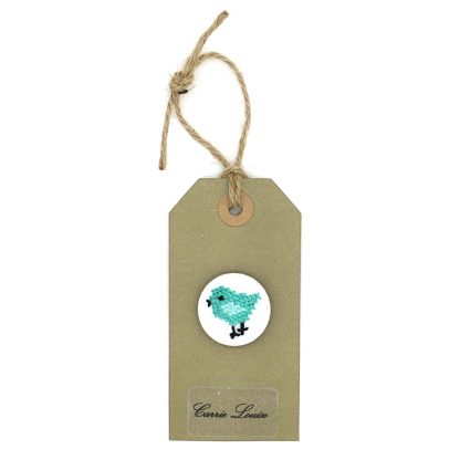 Large Jade Cross Stitch Bird Button