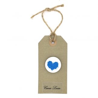 Large Turquoise Cross Stitch Heart Button