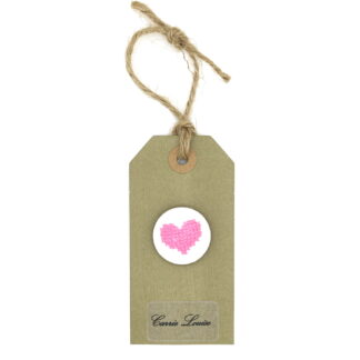 Large Pink Cross Stitch Heart Button