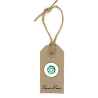 Medium Green Variegated and White Dorset Daisy Button