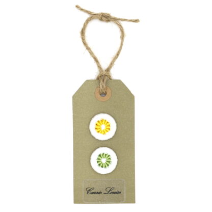 2 Medium Yellow, Green and White Dorset Daisy Button Selection