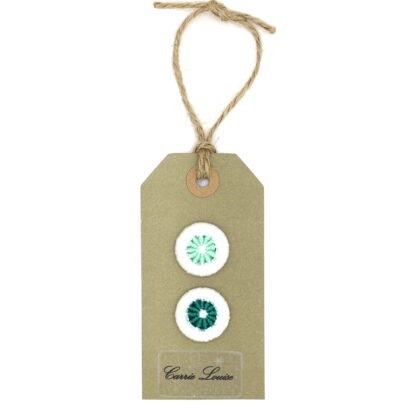 2 Medium Green, Jade and White Dorset Daisy Button Selection