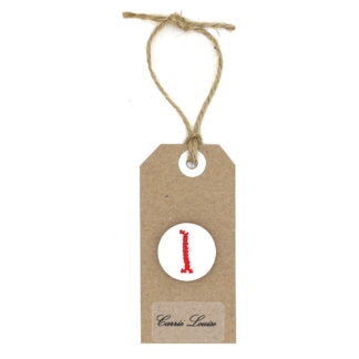 Large Red Cross Stitch Lower Case “l” Button