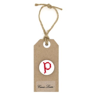 Large Red Cross Stitch Lower Case “p” Button