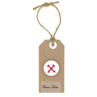 Large Red Cross Stitch Lower Case “x” Button